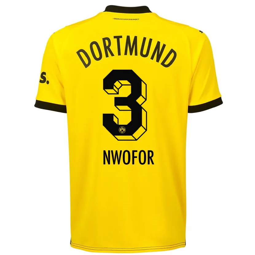 Danxen Niño Camiseta Jamie Nwofor #3 Amarillo 1ª Equipación 2023/24 La Camisa