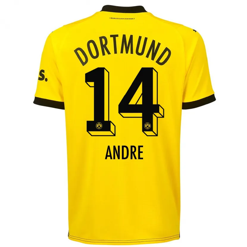 Danxen Niño Camiseta Fuhr Andre #14 Amarillo 1ª Equipación 2023/24 La Camisa