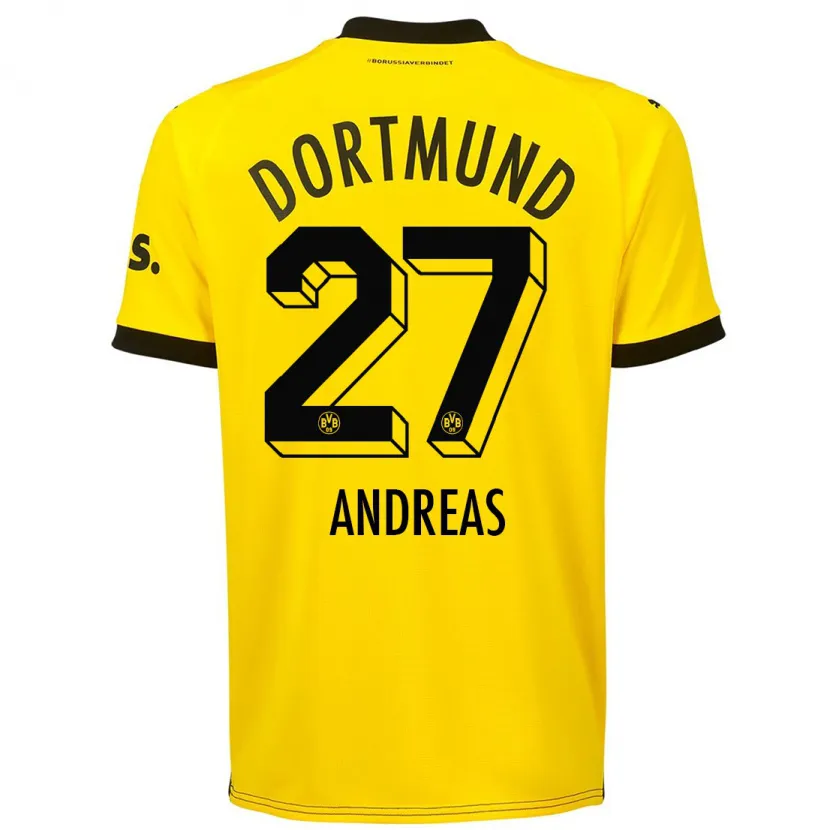 Danxen Niño Camiseta Kuno Andreas #27 Amarillo 1ª Equipación 2023/24 La Camisa