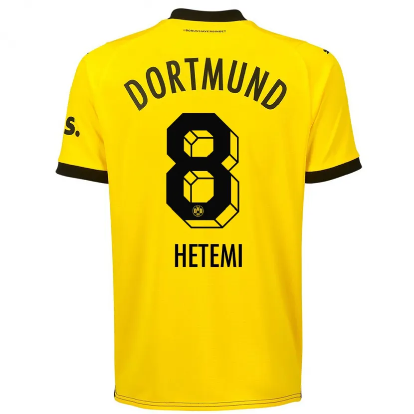 Danxen Niño Camiseta Rilind Hetemi #8 Amarillo 1ª Equipación 2023/24 La Camisa