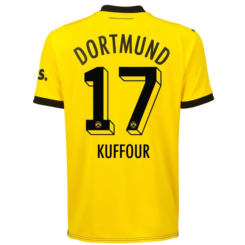 Danxen Niño Camiseta Lloyd-Addo Kuffour #17 Amarillo 1ª Equipación 2023/24 La Camisa