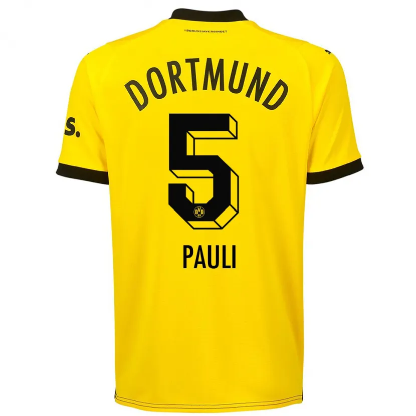 Danxen Niño Camiseta Julian Pauli #5 Amarillo 1ª Equipación 2023/24 La Camisa