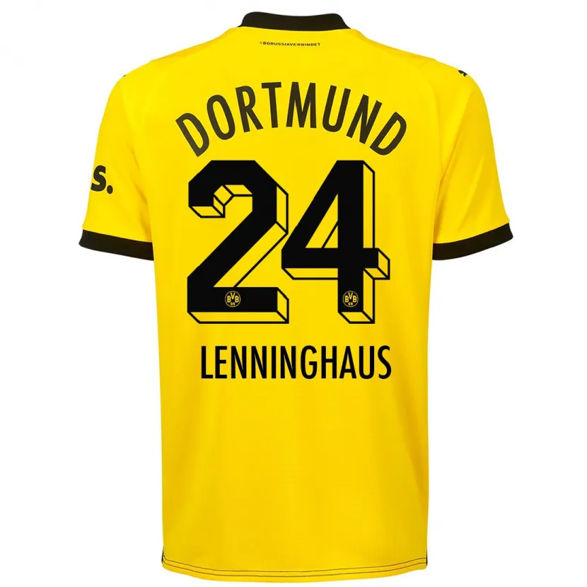 Danxen Niño Camiseta Mika Lenninghaus #24 Amarillo 1ª Equipación 2023/24 La Camisa