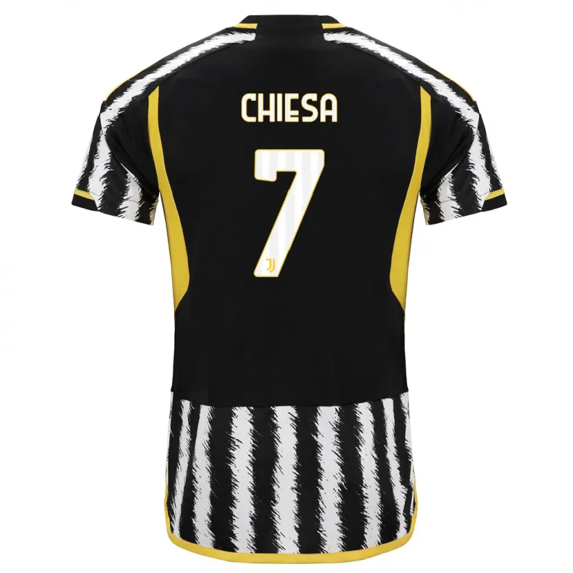 Danxen Niño Camiseta Federico Chiesa #7 Blanco Negro 1ª Equipación 2023/24 La Camisa