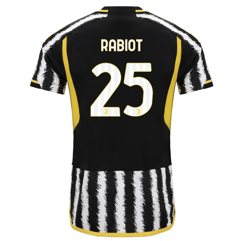 Danxen Niño Camiseta Adrien Rabiot #25 Blanco Negro 1ª Equipación 2023/24 La Camisa