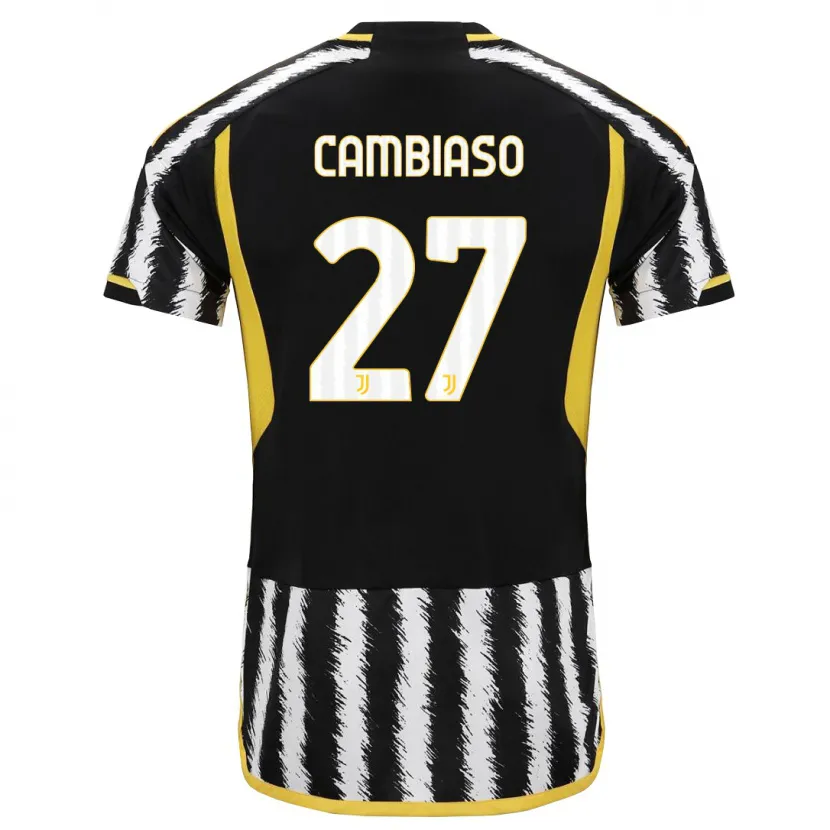 Danxen Niño Camiseta Andrea Cambiaso #27 Blanco Negro 1ª Equipación 2023/24 La Camisa