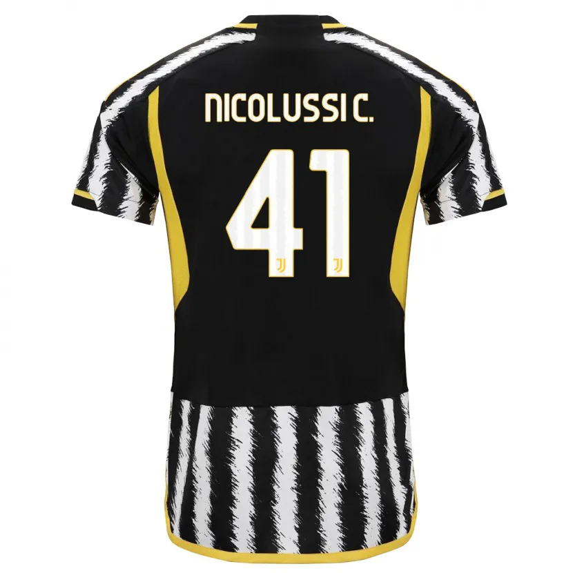 Danxen Niño Camiseta Hans Nicolussi Caviglia #41 Blanco Negro 1ª Equipación 2023/24 La Camisa