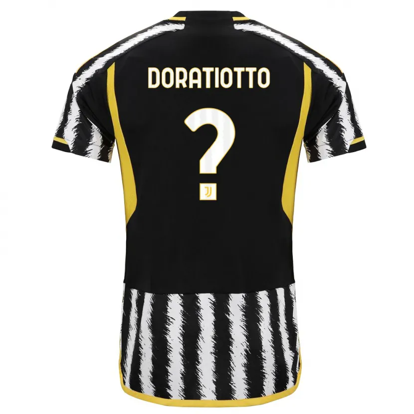 Danxen Niño Camiseta Giulio Doratiotto #0 Blanco Negro 1ª Equipación 2023/24 La Camisa