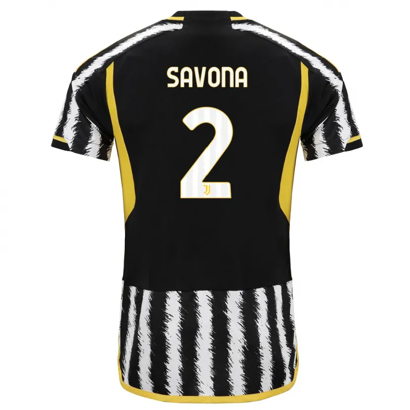 Danxen Niño Camiseta Nicolò Savona #2 Blanco Negro 1ª Equipación 2023/24 La Camisa