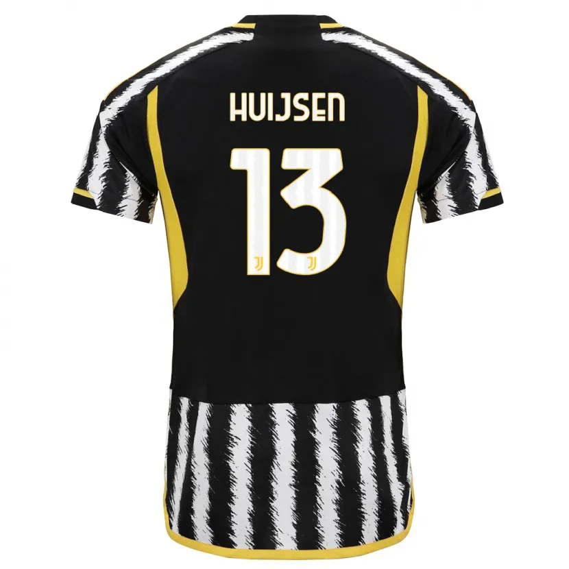 Danxen Niño Camiseta Dean Huijsen #13 Blanco Negro 1ª Equipación 2023/24 La Camisa