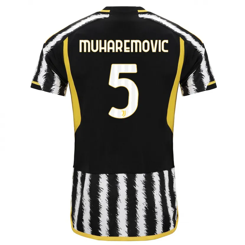 Danxen Niño Camiseta Tarik Muharemovic #5 Blanco Negro 1ª Equipación 2023/24 La Camisa