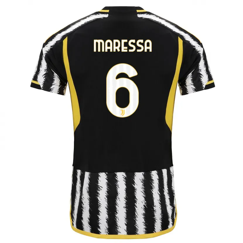 Danxen Niño Camiseta Tommaso Maressa #6 Blanco Negro 1ª Equipación 2023/24 La Camisa