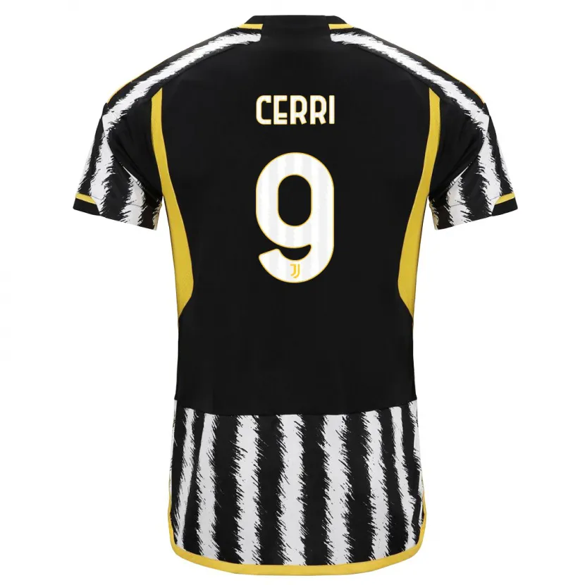 Danxen Niño Camiseta Leonardo Cerri #9 Blanco Negro 1ª Equipación 2023/24 La Camisa