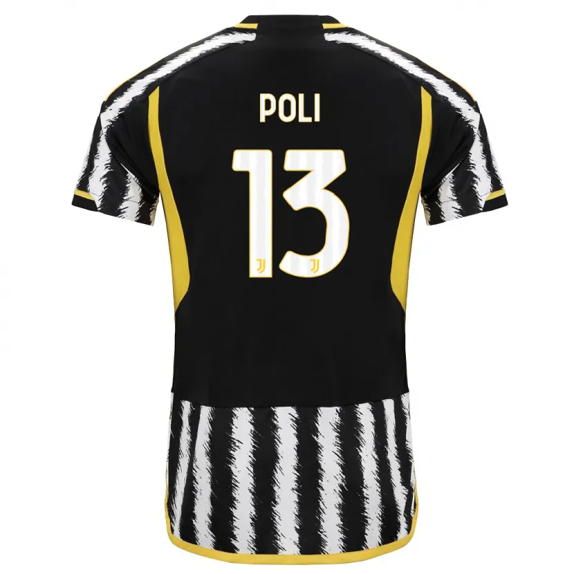 Danxen Niño Camiseta Fabrizio Poli #13 Blanco Negro 1ª Equipación 2023/24 La Camisa