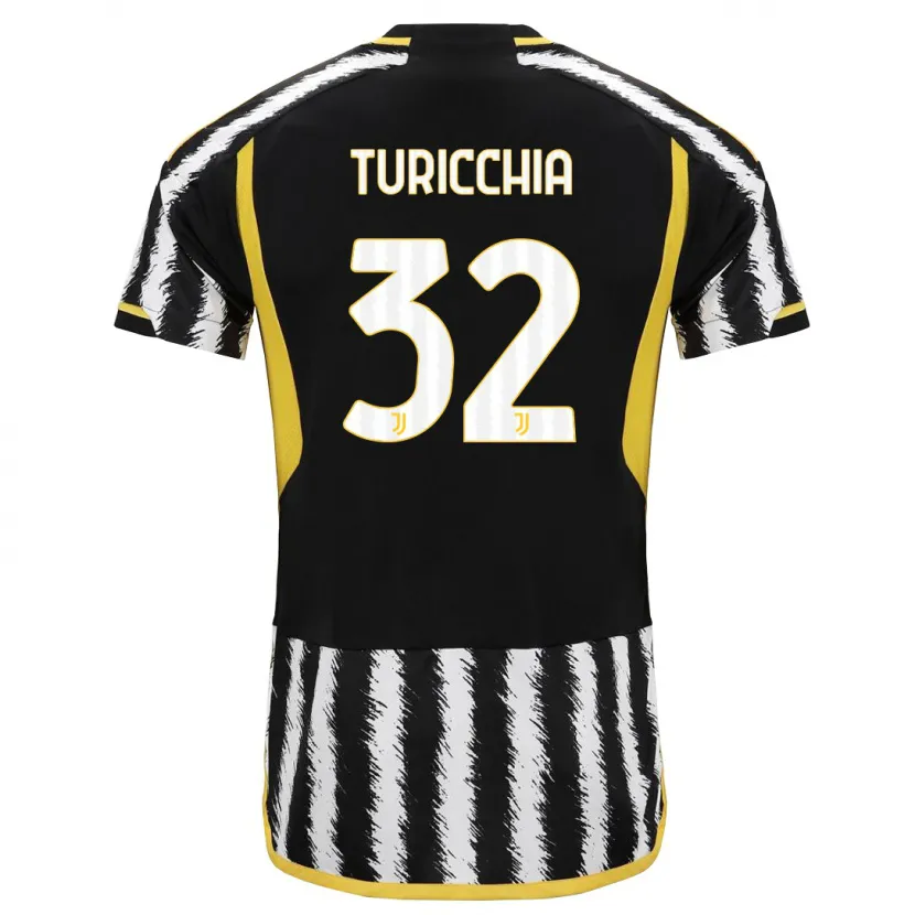 Danxen Niño Camiseta Riccardo Turicchia #32 Blanco Negro 1ª Equipación 2023/24 La Camisa