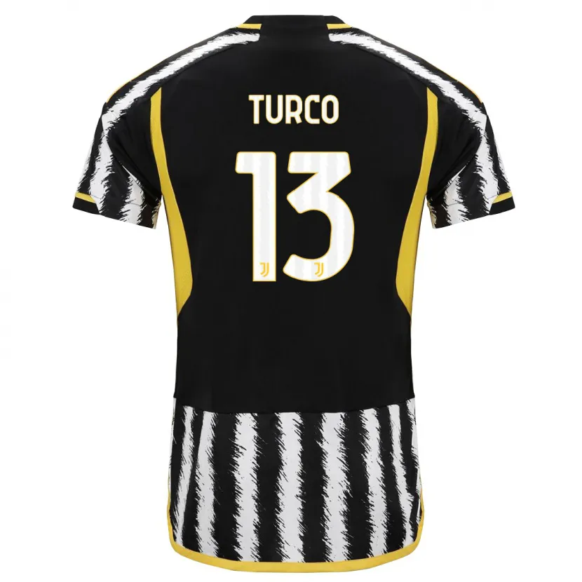 Danxen Niño Camiseta Stefano Turco #13 Blanco Negro 1ª Equipación 2023/24 La Camisa