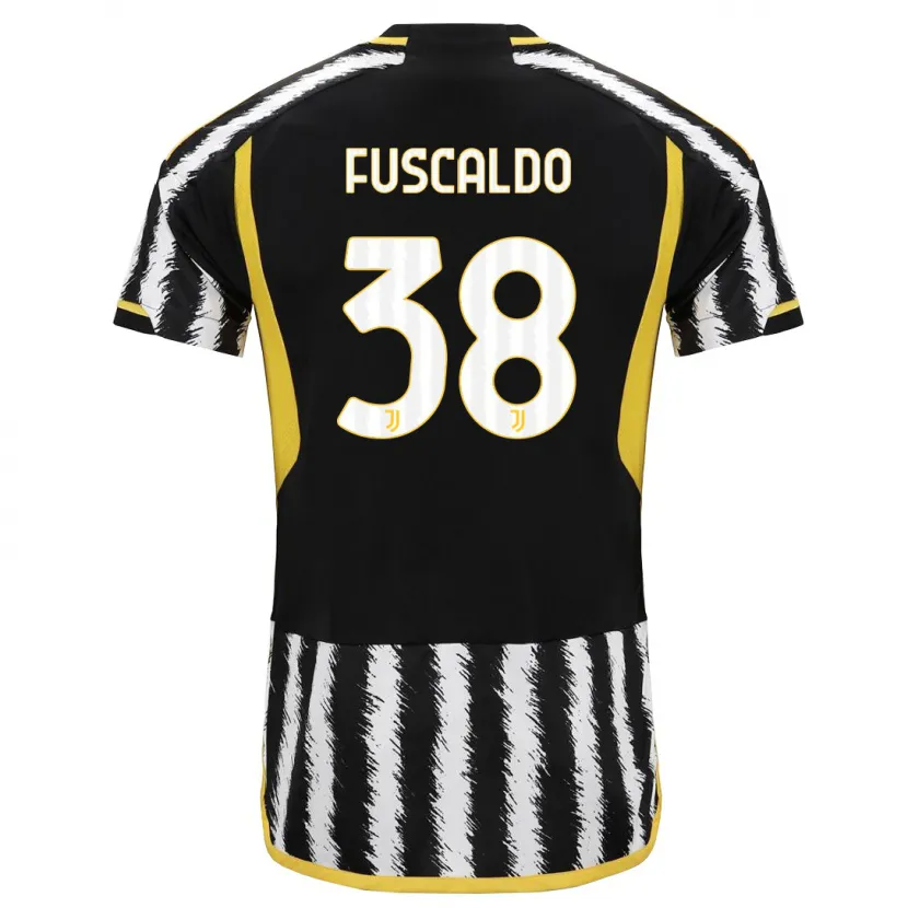 Danxen Niño Camiseta Matteo Fuscaldo #38 Blanco Negro 1ª Equipación 2023/24 La Camisa