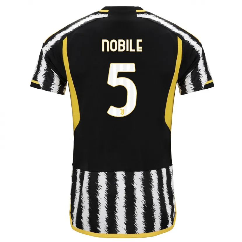 Danxen Niño Camiseta Riccardo Nobile #5 Blanco Negro 1ª Equipación 2023/24 La Camisa