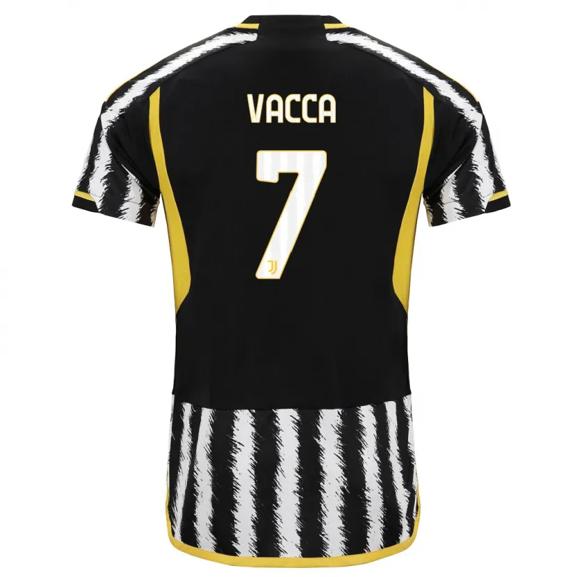 Danxen Niño Camiseta Alessio Vacca #7 Blanco Negro 1ª Equipación 2023/24 La Camisa