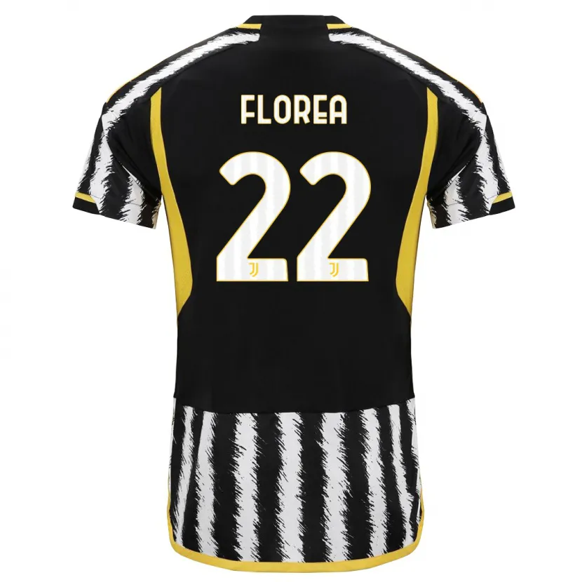 Danxen Niño Camiseta Andrei Florea #22 Blanco Negro 1ª Equipación 2023/24 La Camisa