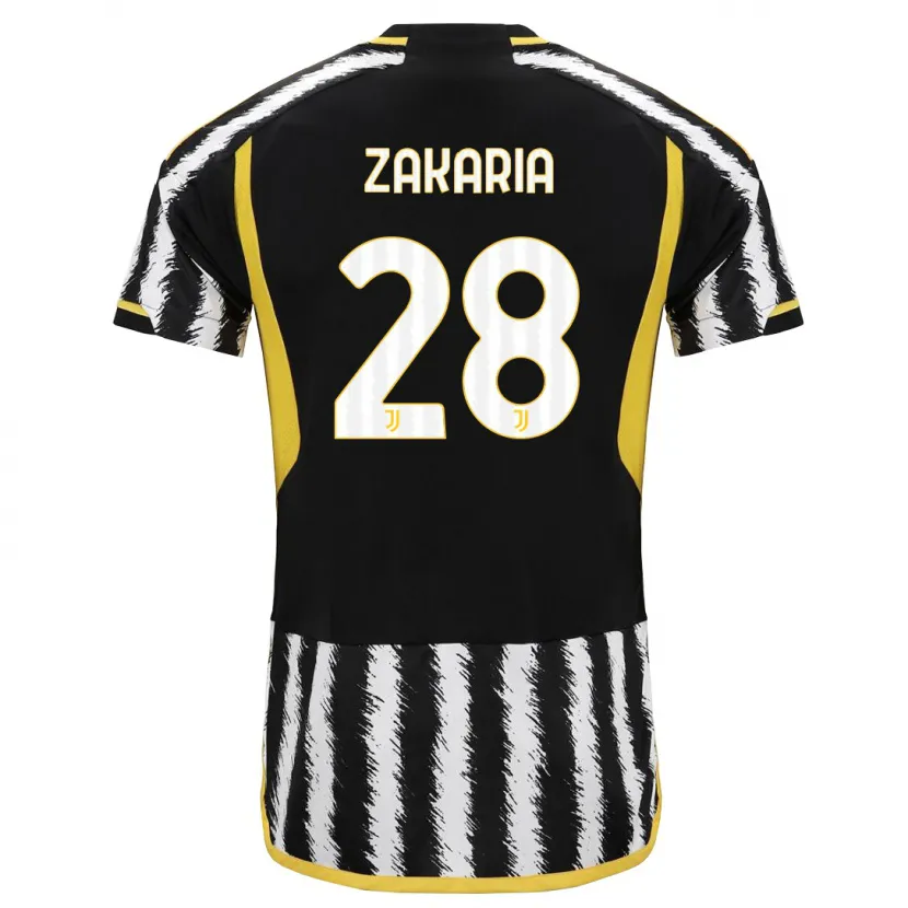 Danxen Niño Camiseta Denis Zakaria #28 Blanco Negro 1ª Equipación 2023/24 La Camisa