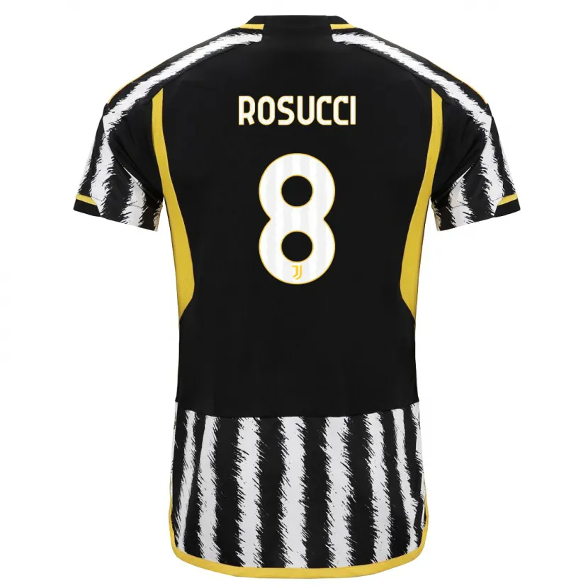 Danxen Niño Camiseta Martina Rosucci #8 Blanco Negro 1ª Equipación 2023/24 La Camisa