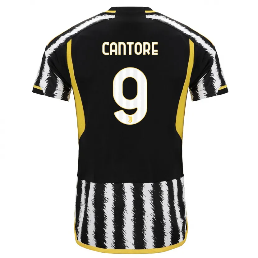 Danxen Niño Camiseta Sofia Cantore #9 Blanco Negro 1ª Equipación 2023/24 La Camisa