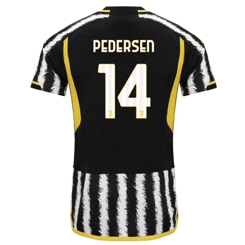 Danxen Niño Camiseta Sofie Junge Pedersen #14 Blanco Negro 1ª Equipación 2023/24 La Camisa