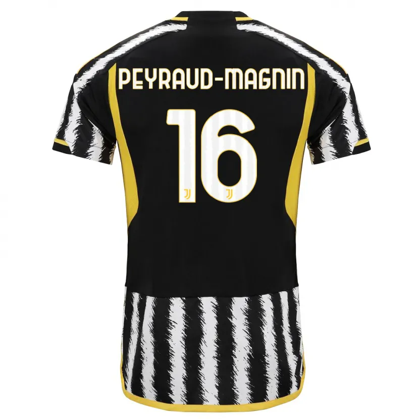 Danxen Niño Camiseta Pauline Peyraud-Magnin #16 Blanco Negro 1ª Equipación 2023/24 La Camisa