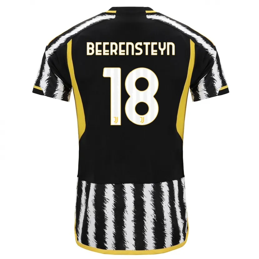 Danxen Niño Camiseta Lineth Beerensteyn #18 Blanco Negro 1ª Equipación 2023/24 La Camisa