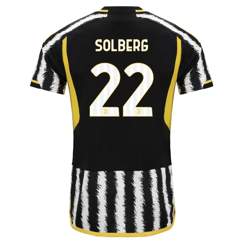 Danxen Niño Camiseta Elias Solberg #22 Blanco Negro 1ª Equipación 2023/24 La Camisa