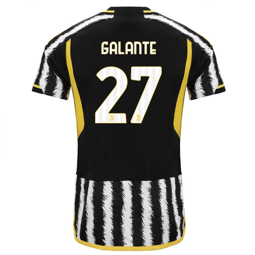 Danxen Niño Camiseta Tommaso Galante #27 Blanco Negro 1ª Equipación 2023/24 La Camisa