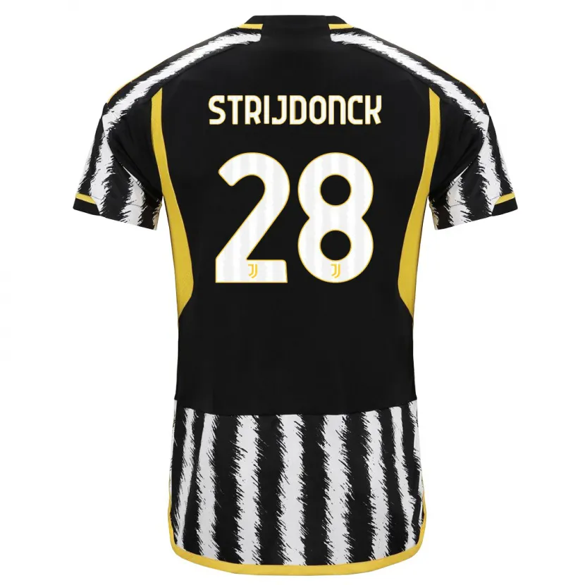 Danxen Niño Camiseta Bayron Strijdonck #28 Blanco Negro 1ª Equipación 2023/24 La Camisa