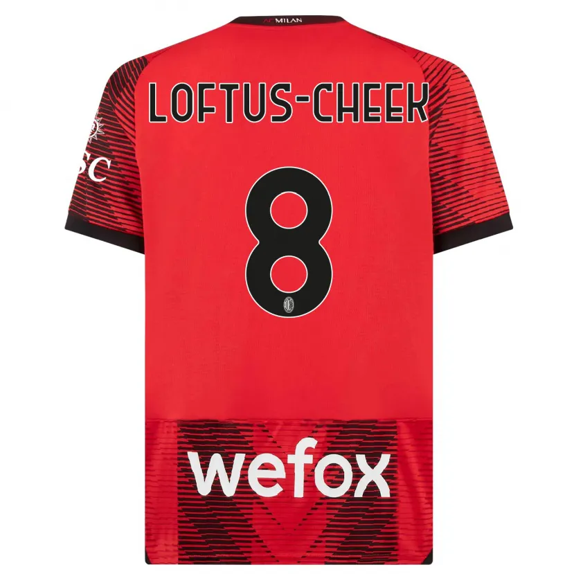 Danxen Niño Camiseta Ruben Loftus-Cheek #8 Negro Rojo 1ª Equipación 2023/24 La Camisa