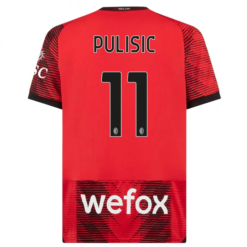 Danxen Niño Camiseta Christian Pulisic #11 Negro Rojo 1ª Equipación 2023/24 La Camisa