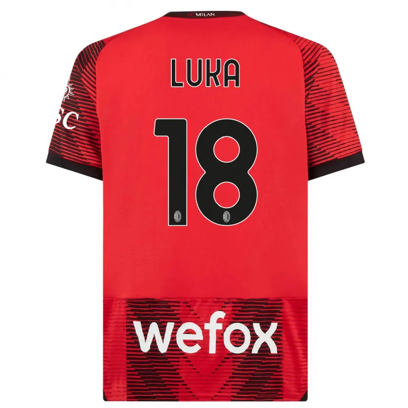 Danxen Niño Camiseta Luka Romero #18 Negro Rojo 1ª Equipación 2023/24 La Camisa