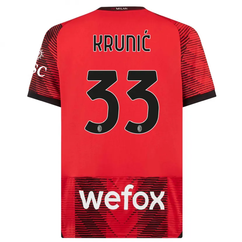 Danxen Niño Camiseta Rade Krunic #33 Negro Rojo 1ª Equipación 2023/24 La Camisa