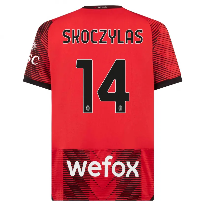 Danxen Niño Camiseta Mateusz Skoczylas #14 Negro Rojo 1ª Equipación 2023/24 La Camisa