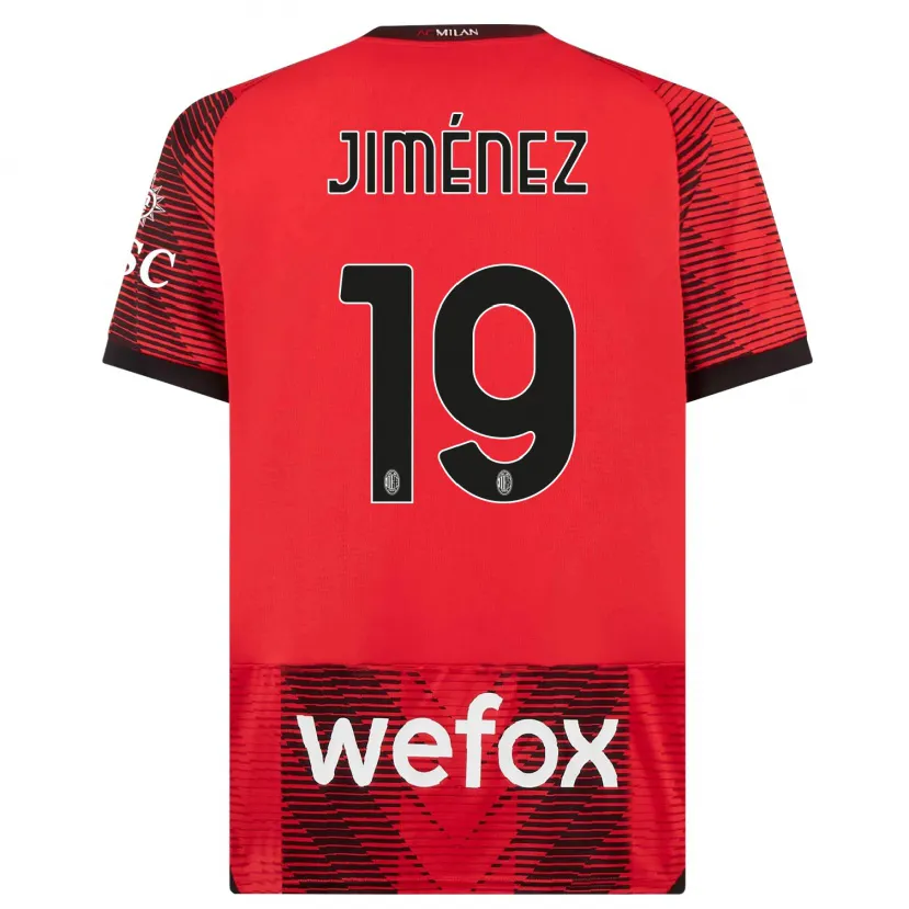 Danxen Niño Camiseta Álex Jiménez #19 Negro Rojo 1ª Equipación 2023/24 La Camisa