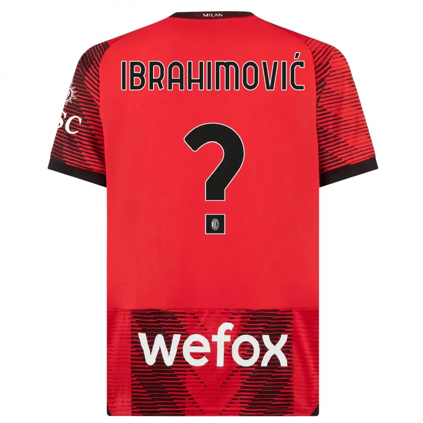 Danxen Niño Camiseta Maximilian Ibrahimović #0 Negro Rojo 1ª Equipación 2023/24 La Camisa