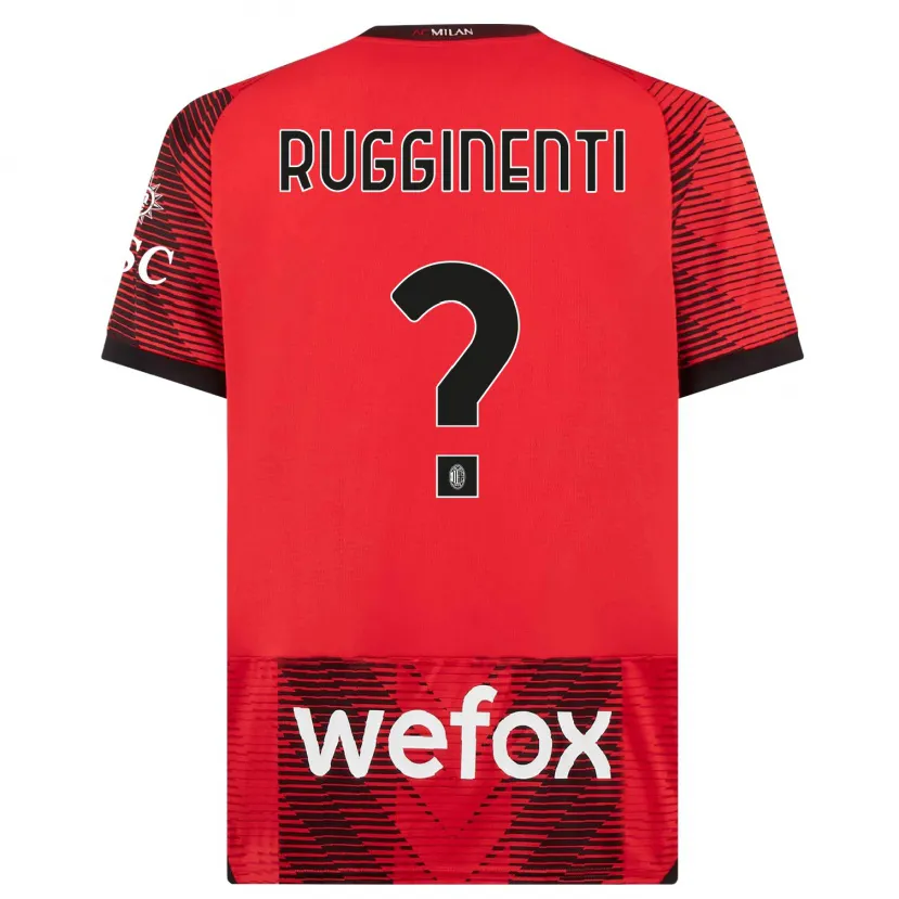 Danxen Niño Camiseta Omar Rugginenti #0 Negro Rojo 1ª Equipación 2023/24 La Camisa