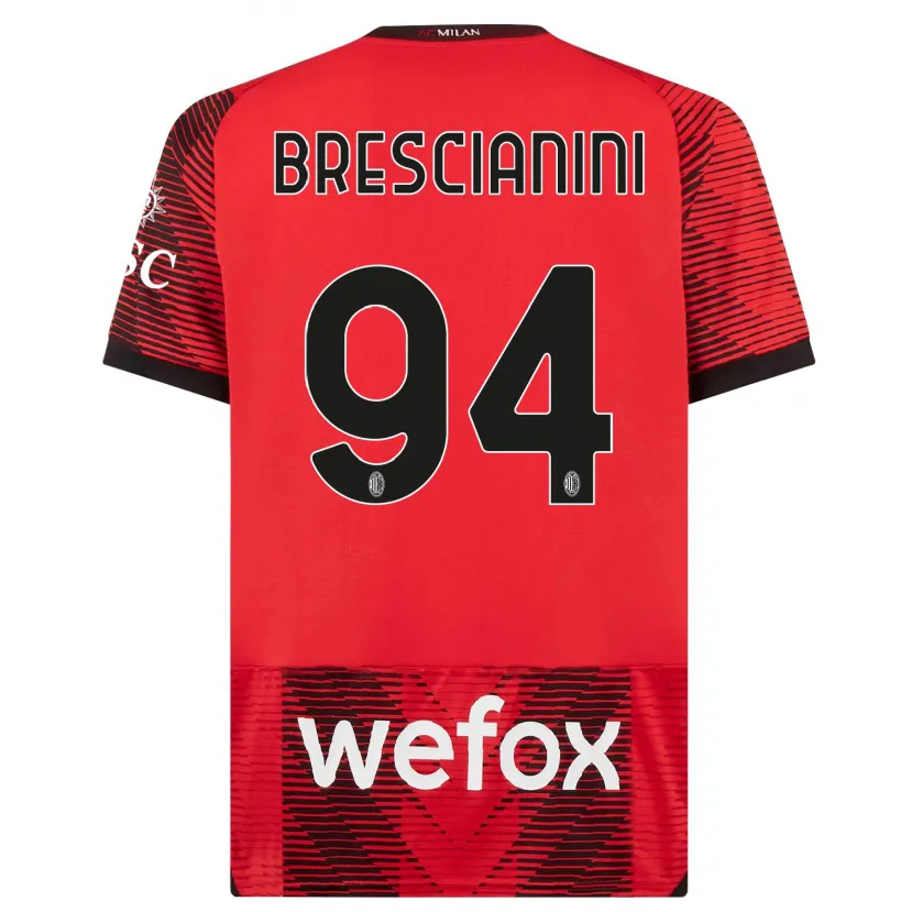 Danxen Niño Camiseta Marco Brescianini #94 Negro Rojo 1ª Equipación 2023/24 La Camisa