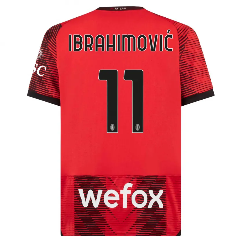 Danxen Niño Camiseta Zlatan Ibrahimovic #11 Negro Rojo 1ª Equipación 2023/24 La Camisa