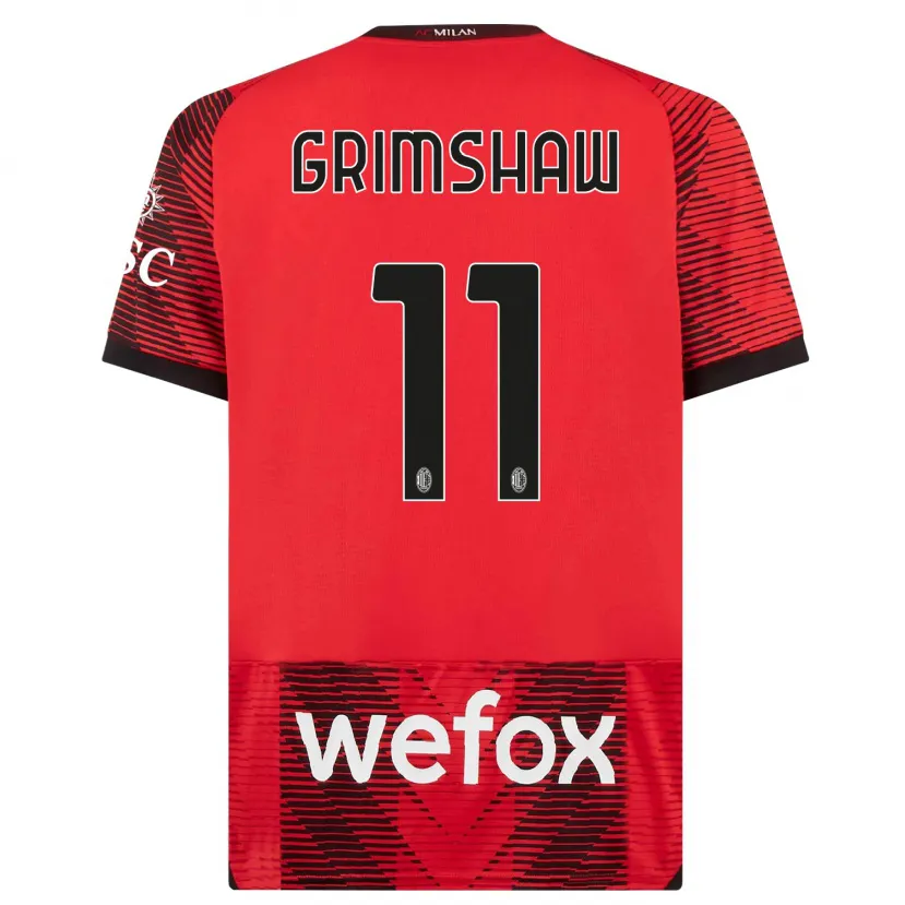 Danxen Niño Camiseta Christy Grimshaw #11 Negro Rojo 1ª Equipación 2023/24 La Camisa