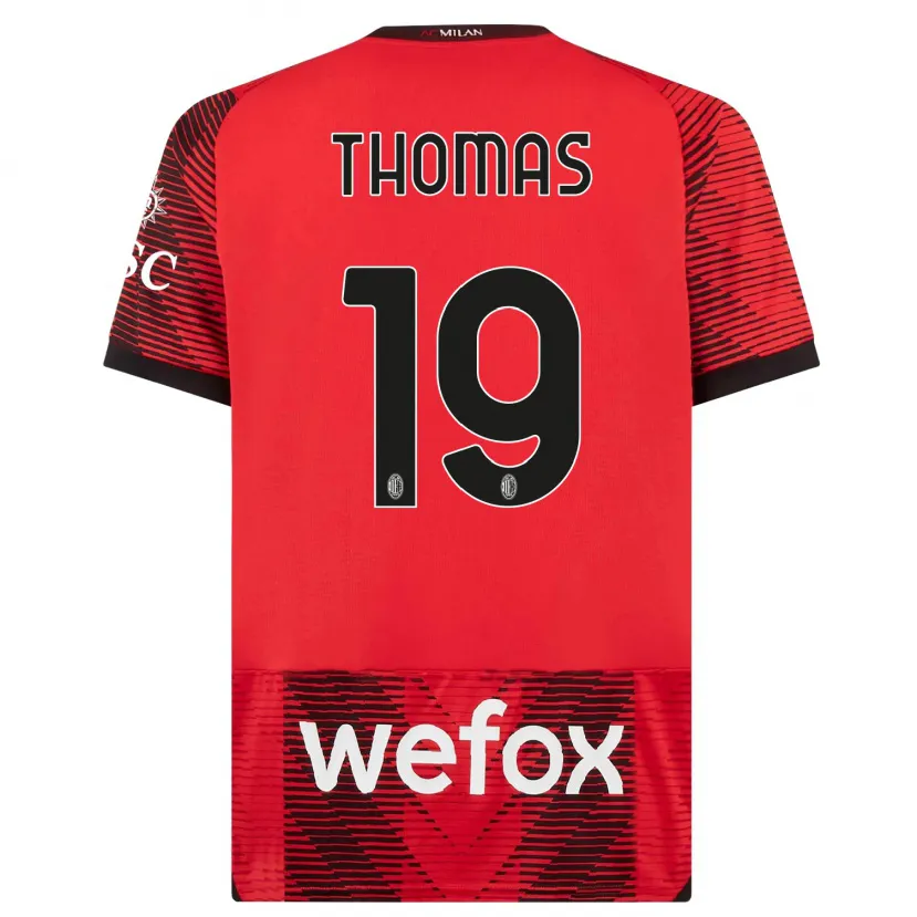 Danxen Niño Camiseta Lindsey Thomas #19 Negro Rojo 1ª Equipación 2023/24 La Camisa