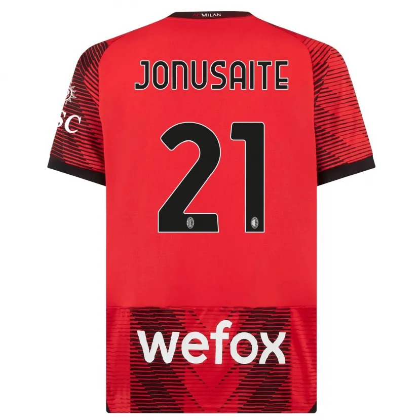 Danxen Niño Camiseta Rimante Jonusaite #21 Negro Rojo 1ª Equipación 2023/24 La Camisa