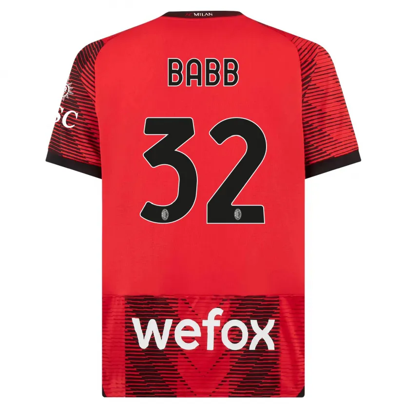 Danxen Niño Camiseta Selena Delia Babb #32 Negro Rojo 1ª Equipación 2023/24 La Camisa