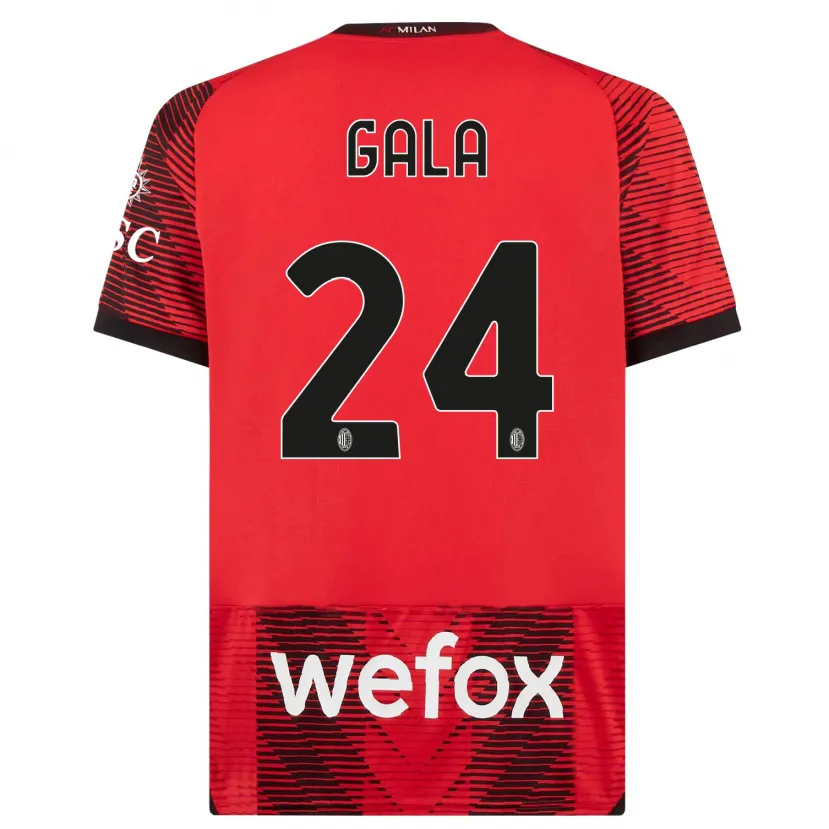 Danxen Niño Camiseta Antonio Gala #24 Negro Rojo 1ª Equipación 2023/24 La Camisa