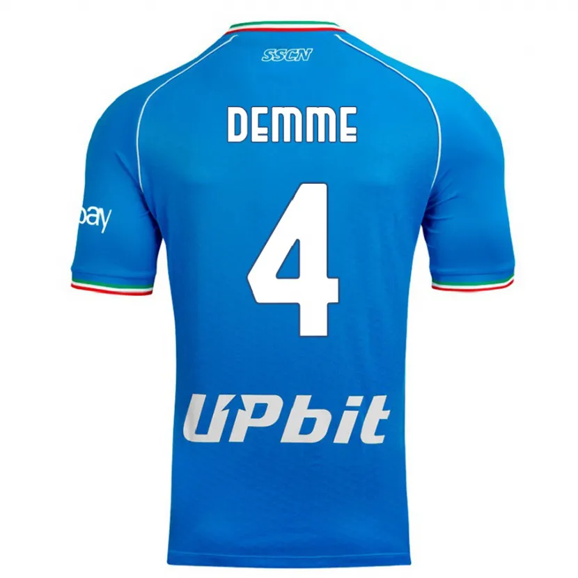 Danxen Niño Camiseta Diego Demme #4 Cielo Azul 1ª Equipación 2023/24 La Camisa