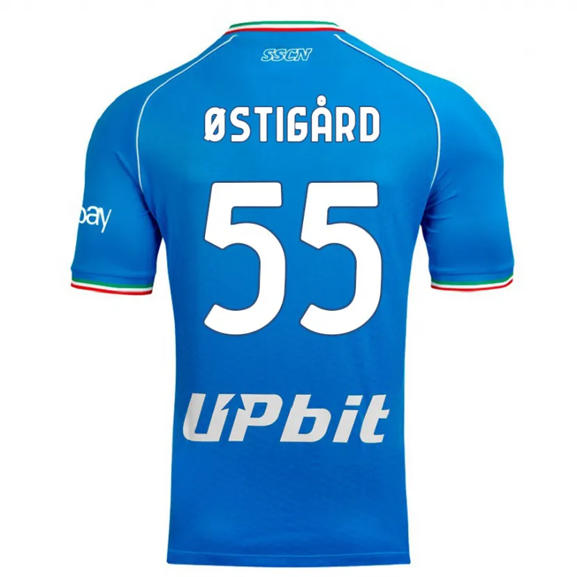 Danxen Niño Camiseta Leo Østigård #55 Cielo Azul 1ª Equipación 2023/24 La Camisa